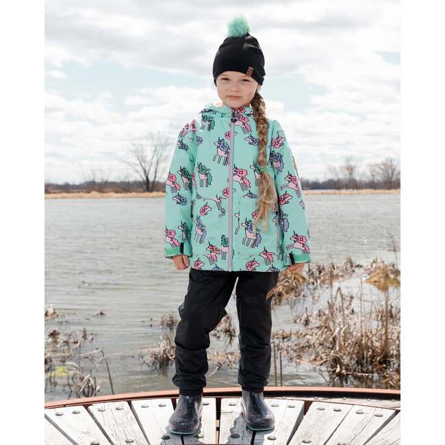 3-In-1 Two-Piece Mid-Season Outerwear Set, Blue Unicorn Print