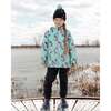 3-In-1 Two-Piece Mid-Season Outerwear Set, Blue Unicorn Print - Raincoats - 2