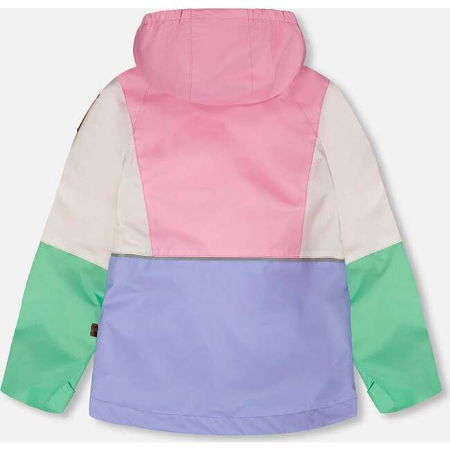 3-In-1 Two-Piece Mid-Season Outerwear Set, Pink Colorblock - Raincoats - 3