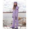 3-In-1 Two-Piece Mid-Season Outerwear Set, Purple Daisy Print - Raincoats - 3