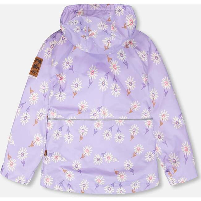 3-In-1 Two-Piece Mid-Season Outerwear Set, Purple Daisy Print - Raincoats - 4