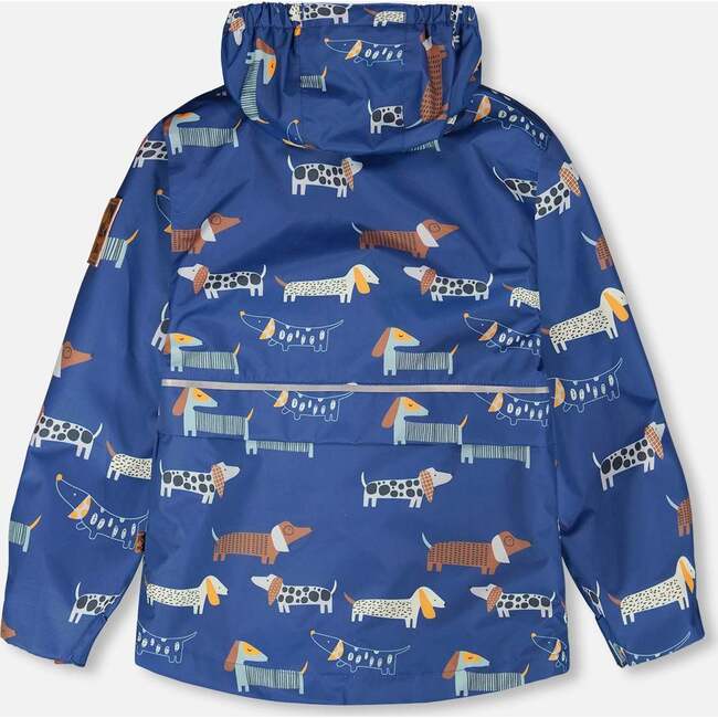 3-In-1 Two-Piece Mid-Season Outerwear Set, Blue Printed Dogs - Raincoats - 3