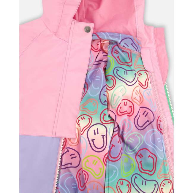 3-In-1 Two-Piece Mid-Season Outerwear Set, Pink Colorblock - Raincoats - 8