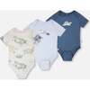 3 Pack Evolutive Organic Cotton Jersey Onesies, Grey Mix Turtle Print - Onesies - 1 - thumbnail