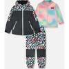 3-In-1 Two-Piece Mid-Season Outerwear Set, Black Animal Print - Raincoats - 1 - thumbnail