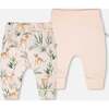 2 Pack Organic Cotton Jersey Evolutive Pants, Peach Deer Print - Pants - 1 - thumbnail