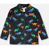 3-In-1 Two-Piece Mid-Season Outerwear Set, Black Dinosaur Print - Raincoats - 5