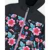 3-In-1 Two-Piece Mid-Season Outerwear Set, Black Printed Flowers - Raincoats - 7