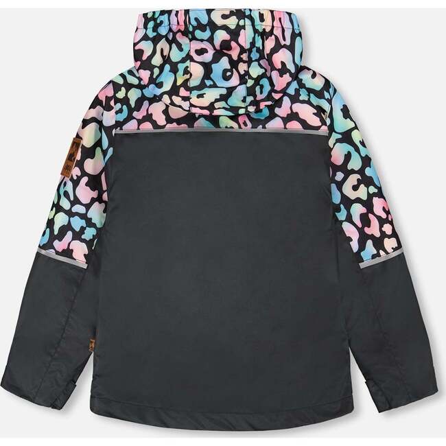 3-In-1 Two-Piece Mid-Season Outerwear Set, Black Animal Print - Raincoats - 3