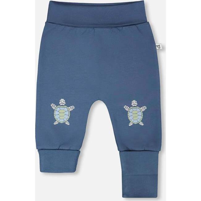 2 Pack Organic Cotton Jersey Evolutive Pants, Medium Blue - Pants - 3