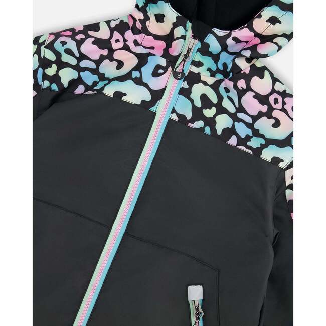 3-In-1 Two-Piece Mid-Season Outerwear Set, Black Animal Print - Raincoats - 6