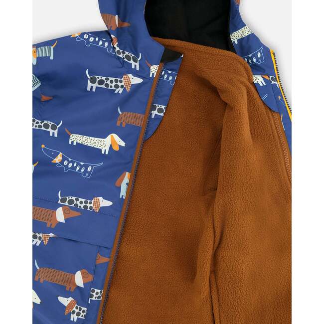 3-In-1 Two-Piece Mid-Season Outerwear Set, Blue Printed Dogs - Raincoats - 8