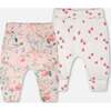 2 Pack Cotton Jersey Evolutive Pants And White Strawberry Print, Pink Printed Berries - Pants - 1 - thumbnail