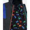 3-In-1 Two-Piece Mid-Season Outerwear Set, Black Dinosaur Print - Raincoats - 9
