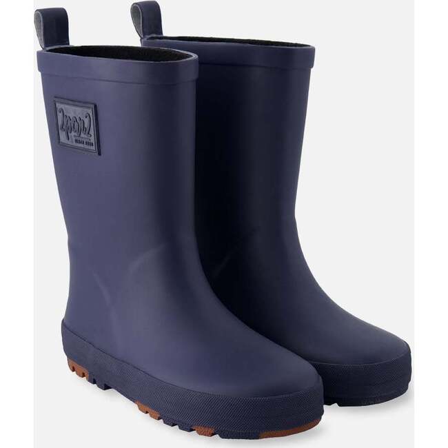 Rain Boots In Natural Rubber, Navy Blue