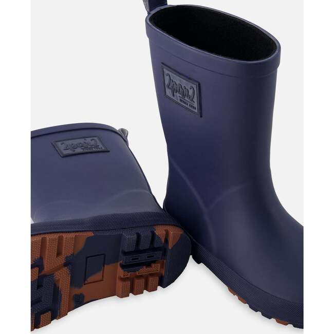 Rain Boots In Natural Rubber, Navy Blue - Boots - 3