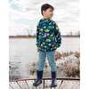 Packable Windbreaker In Polyester, Blue Dinosaur Print - Jackets - 3