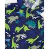 Packable Windbreaker In Polyester, Blue Dinosaur Print - Jackets - 5
