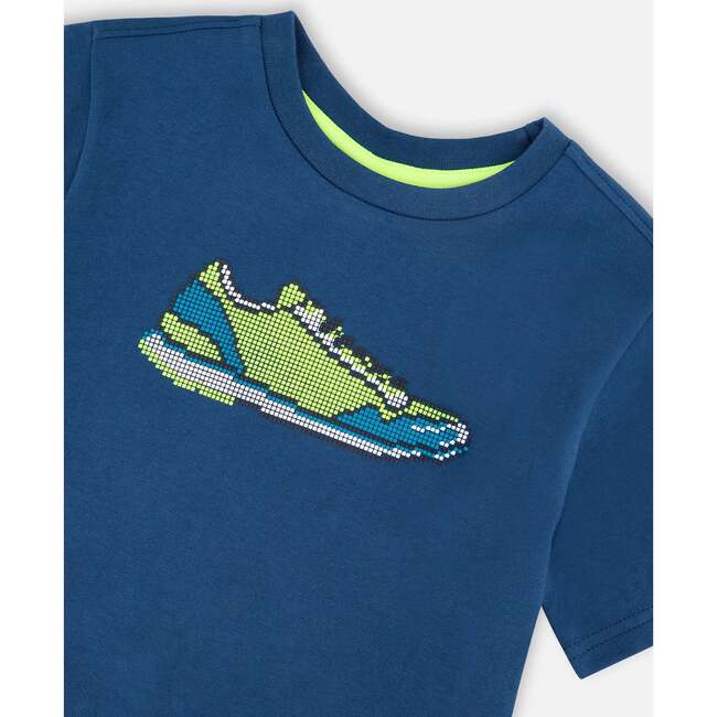 Organic Cotton Jersey T-Shirt, Sneaker Dark Blue - T-Shirts - 4