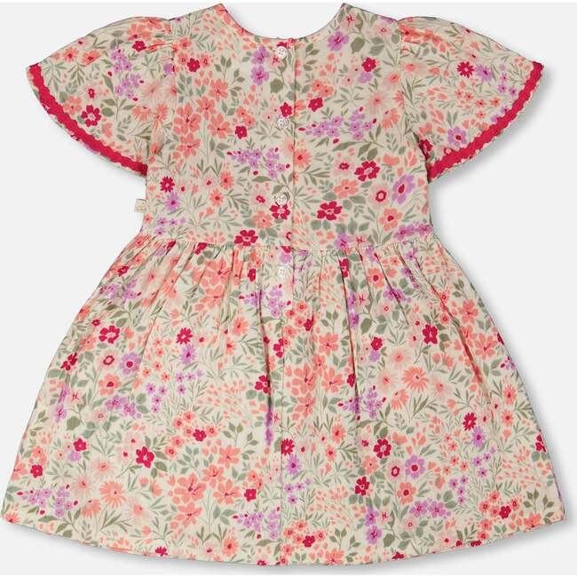 Muslin Dress, Off White Printed Flowers - Dresses - 4