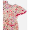 Muslin Dress, Off White Printed Flowers - Dresses - 5 - thumbnail
