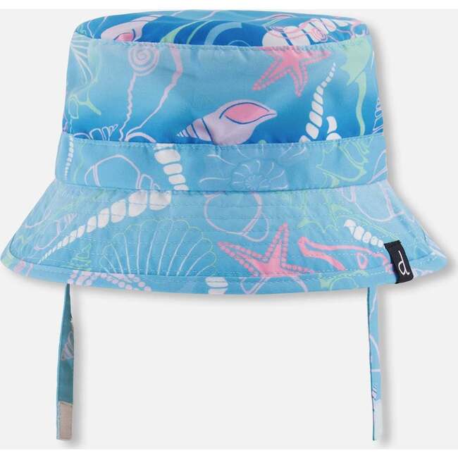 Beach Hat, Blue Seashell Print