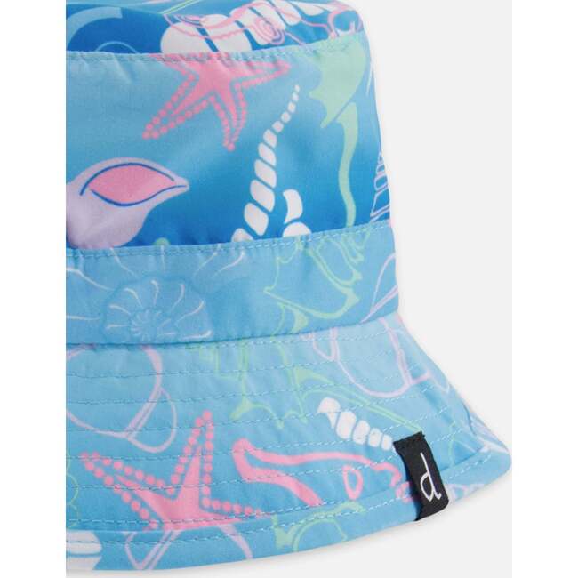 Beach Hat, Blue Seashell Print - Sun Hats - 4