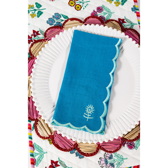 Icon Linen Napkins Set of 4 - Peacock + Mint