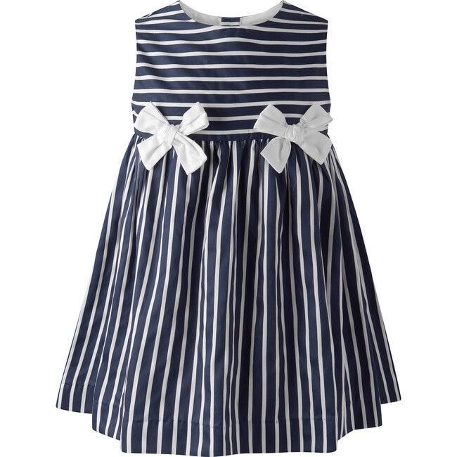 Stripe Bow Dress, Navy