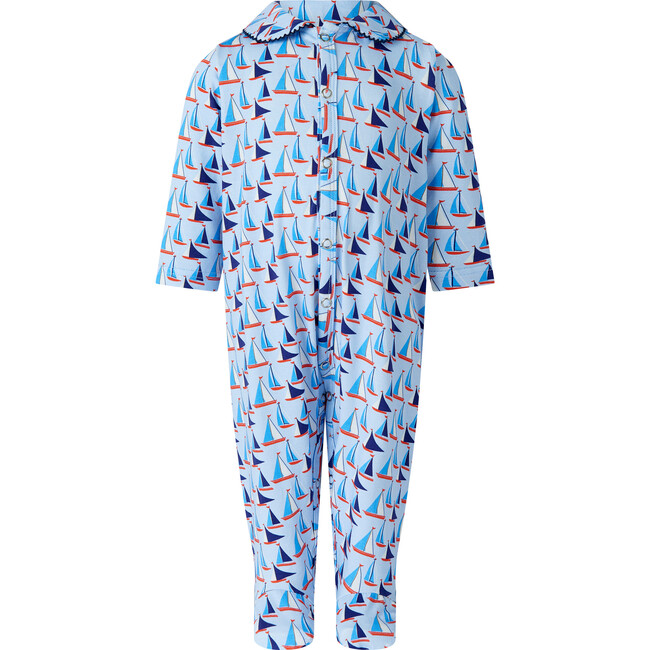 Sailboat Footie, Blue