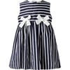Stripe Bow Dress & Bloomers, Navy - Dresses - 1 - thumbnail
