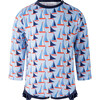 Sailboat Frill Rashguard, Blue - Rash Guards - 1 - thumbnail