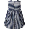 Stripe Bow Dress, Navy - Dresses - 2