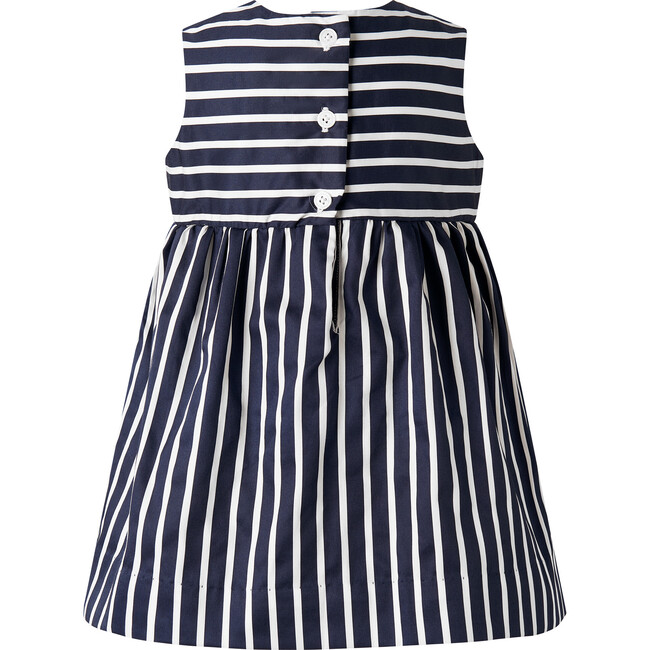 Stripe Bow Dress & Bloomers, Navy