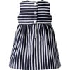 Stripe Bow Dress & Bloomers, Navy - Dresses - 2 - thumbnail