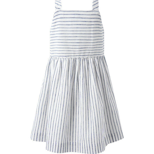 Stripe Button Front Sundress, Navy