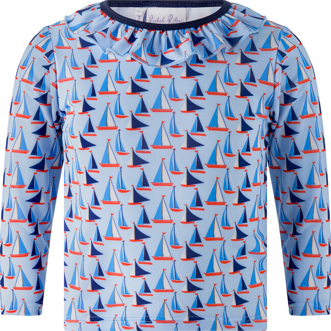 Sailboat Rashguard Set, Blue - Two Pieces - 4
