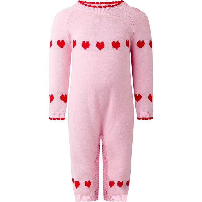Heart Intarsia Playsuit, Pink