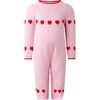 Heart Intarsia Playsuit, Pink - Rompers - 1 - thumbnail