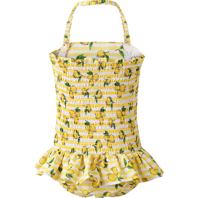 Lemon Stripe Jersey Dress, Yellow