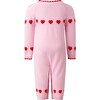 Heart Intarsia Playsuit, Pink - Rompers - 2