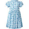 Floral Button Front Dress, Blue - Dresses - 2 - thumbnail