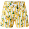 Baby Lemon Stripe Swim Trunks, Yellow - Swim Trunks - 1 - thumbnail