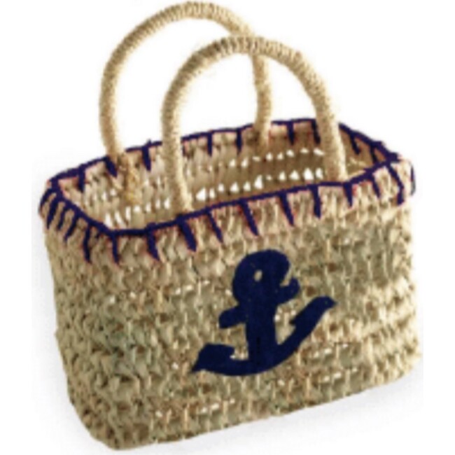 Anchor Mini Beach Bag, Navy