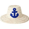 Anchor Straw Hat, Navy - Sun Hats - 1 - thumbnail