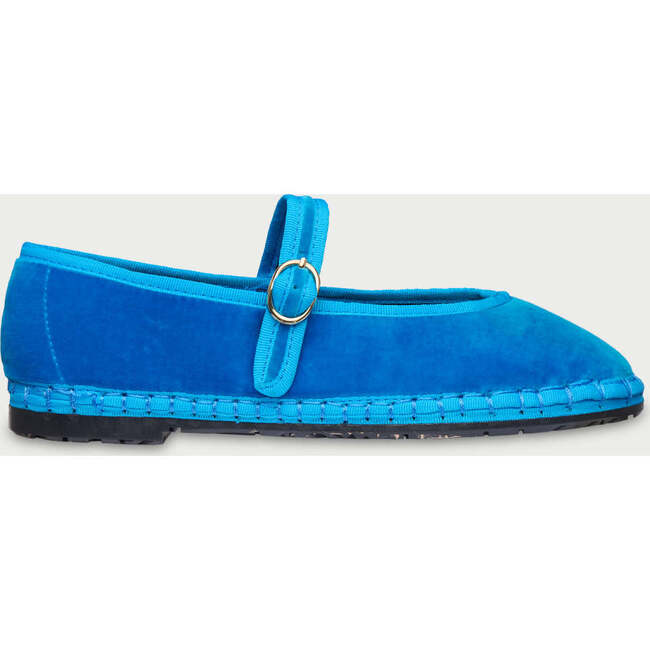 Women Velvet Ballerina Pierre Indigo