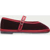 Women Velvet Ballerina Pierre Wine - Mary Janes - 1 - thumbnail