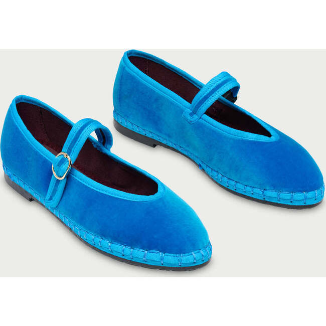 Women Velvet Ballerina Pierre Indigo