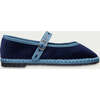 Women Velvet Ballerina Pierre Blue - Mary Janes - 1 - thumbnail
