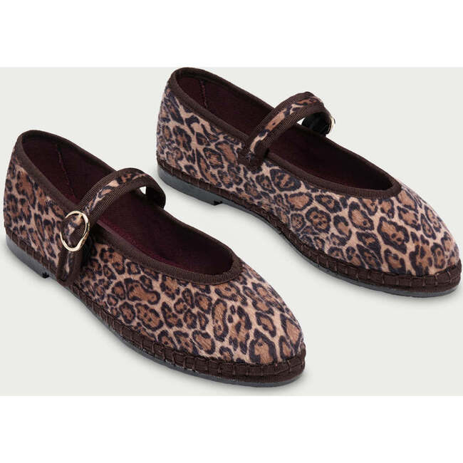 Women Velvet Ballerina Pierre Sequins Brown